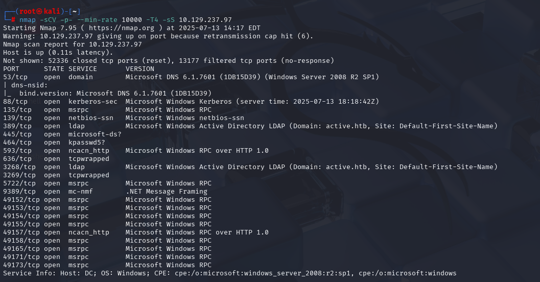 OSCP备考_0x53_HackThBox靶机_Windows_Active(AD域)
